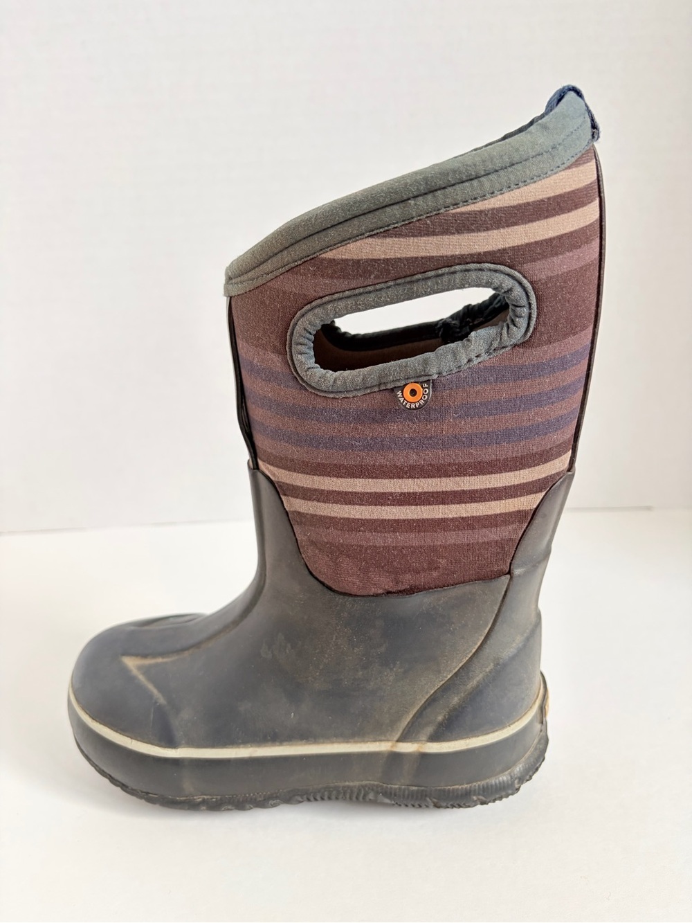 Bogs Waterproof Rain Boots Insulated Neoprene Outdoor Black Brown Kids Size 11